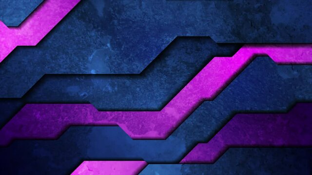Dark blue and pink abstract tech geometric grunge motion background with concrete texture. Seamless looping. Video animation Ultra HD 4K 3840x2160