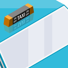 taxi lamp isometric flat icon. 3d colorful illustration. Pictogram isolated on car taxi roof background