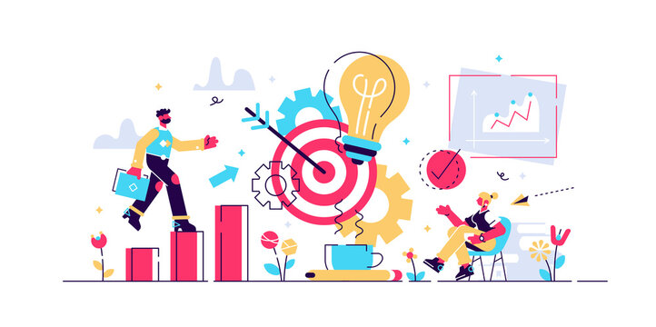 Productivity vector illustration. Flat tiny 