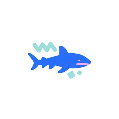 Shark predator flat icon, vector sign, shark colorful pictogram isolated on white. Symbol, logo illustration. Flat style design