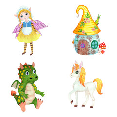 raster image Fairy House Dragon Unicorn Image Set