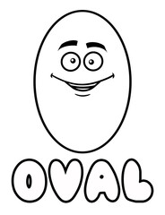 Coloring page shapes: Oval with funny face