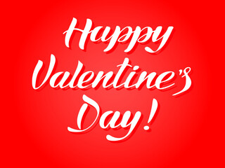 Vector illustration. Valentine's day card white on red.