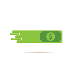 Fast dollar, fast money transfer flat icon vector isolated on white. Fast Exchange logo