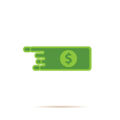 Fast dollar, fast money transfer flat icon vector isolated on white. Fast Exchange logo