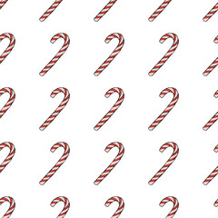 Cane Christmas Candy seamless pattern, vector illustration.