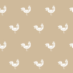 Wrapping paper - Seamless pattern of symbols chicken for vector graphic design
