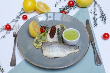 Fish plate dish seafood 