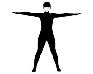 Vorderansicht Frau mit Mundschutz