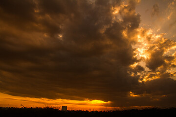 yellow clouds Sunset in the sky natural landscape