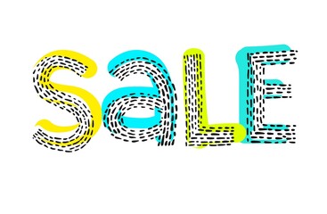 Inscription sale with small dashes.