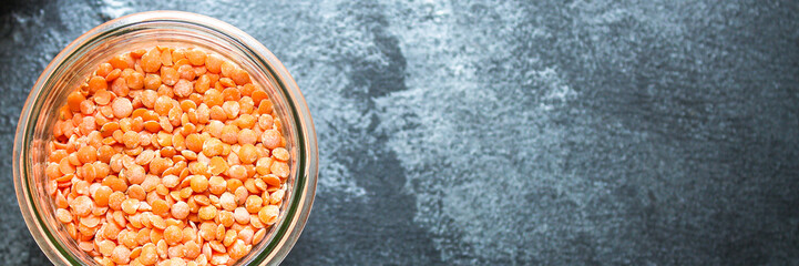 lentils bean product set Menu concept serving size. food background top view copy space for text organic healthy eating keto or paleo diet 