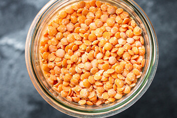 lentils bean product set Menu concept serving size. food background top view copy space for text organic healthy eating keto or paleo diet 