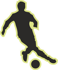 Football players silhouette, Sports digital illustration