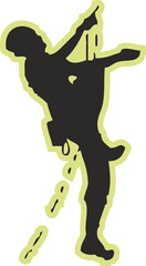 Climber silhouette, Sports man digital illustration