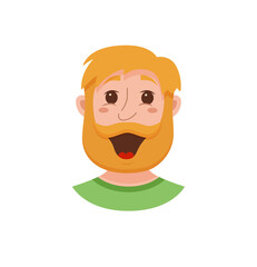 Beard men facial expression