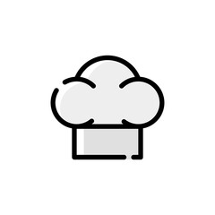 chef hat icon isolated on white background. vector illustration in filled line style. EPS 10