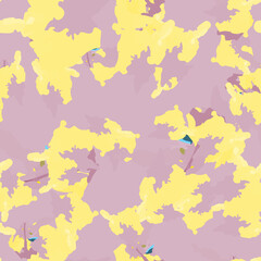 UFO camouflage of various shades of yellow, pink and blue colors