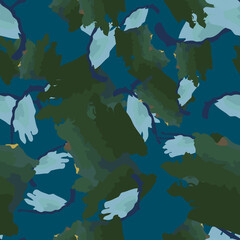 Sea camouflage of various shades of blue, green and brown colors