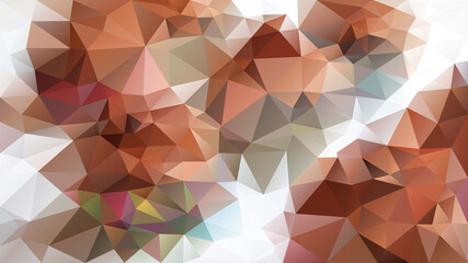 vector abstract irregular polygon background - triangle low poly pattern - color cinnamon brown beige brick ginger grey white