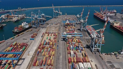 Ashdod Port, Containers, Aerial view, Israel