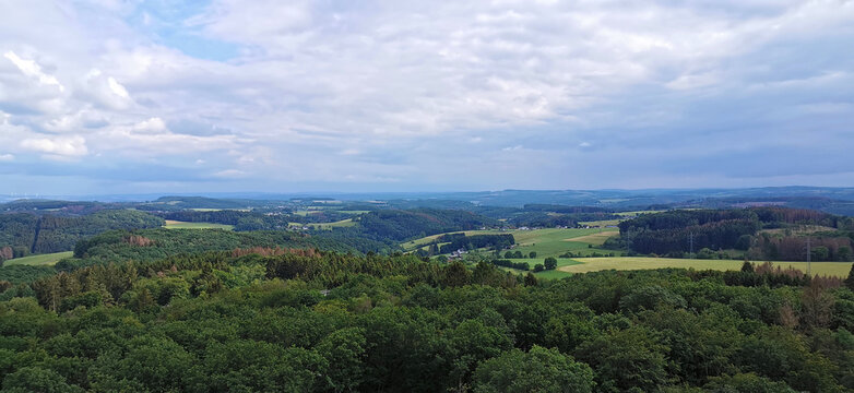 Panorama Bergisches Land bei Waldbröl in Nordrhein Westfalen