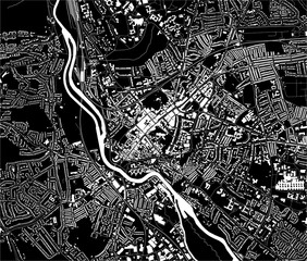 map of the city of Exeter, England, UK