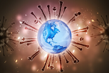 3d rendered Coronavirus isolated on color background
