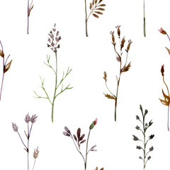 Pattern watercolor flower branch