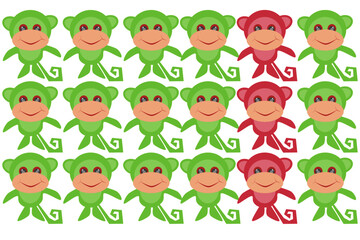 set of green people