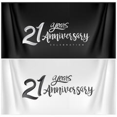 21st Anniversary Celebration Logotype. Anniversary handmade Calligraphy. Vector design for invitation card, banner and greeting card