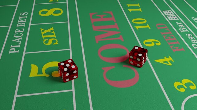 Dice rolling seven in the craps game
