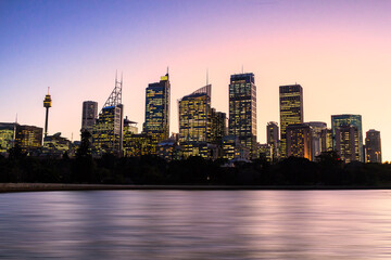 Sydney cityscape view during dusk