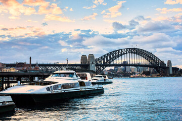 Sydney cityscape view during dusk