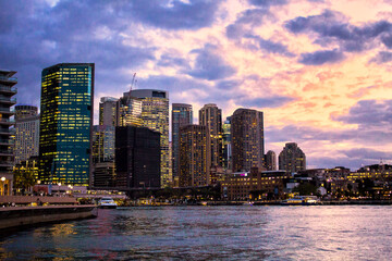 Obraz premium Sydney cityscape view during dusk