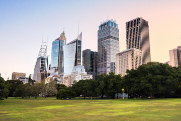 Sydney cityscape view during dusk