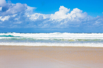 Fototapeta na wymiar Holiday in Australia view of Bondi Beach view with blue sky 