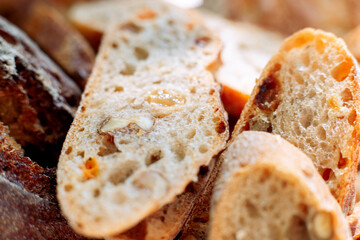 slices of handmade bread with nuts