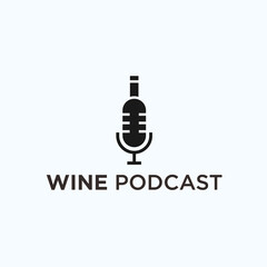 wine podcast logo. bottle icon