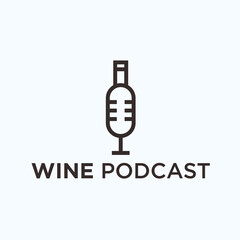 wine podcast logo. bottle icon