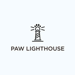 paw lighthouse logo. lighthouse icon