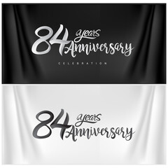 84th Anniversary Celebration Logotype. Anniversary handmade Calligraphy. Vector design for invitation card, banner and greeting card