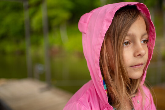 Girl in Pink Hoodie