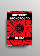 Modern geometric background design, designed in A4 format with contrast black and red colors, layout for posters, banners, flyers etc. Trendy flat geometric illustration. Eps 10 vector