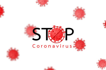 Stop Covid-19 Sign ,3D Illustration concept coronavirus COVID-19 on white background