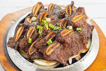 Korean Grilled Beef Ribs. BBQ Ribs