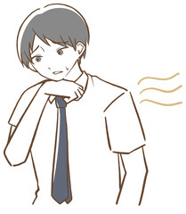 体臭くさい　男性　イラスト
