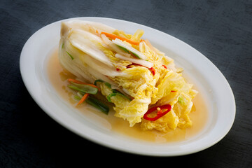 Korean traditional food water kimchi which is called Baek-kimchi