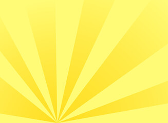 Sunlight rays horizontal background. Bright yellow and orange color burst background.