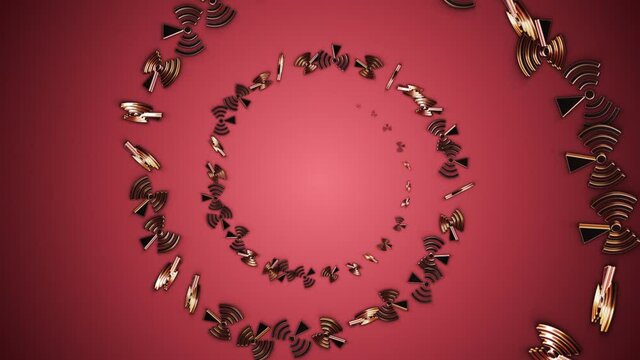 Non-ionizing Radiation Danger Symbols Animation, Rendering, Background, Loop, 4k

